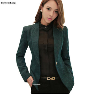 Women Notched Collar Blazer1`