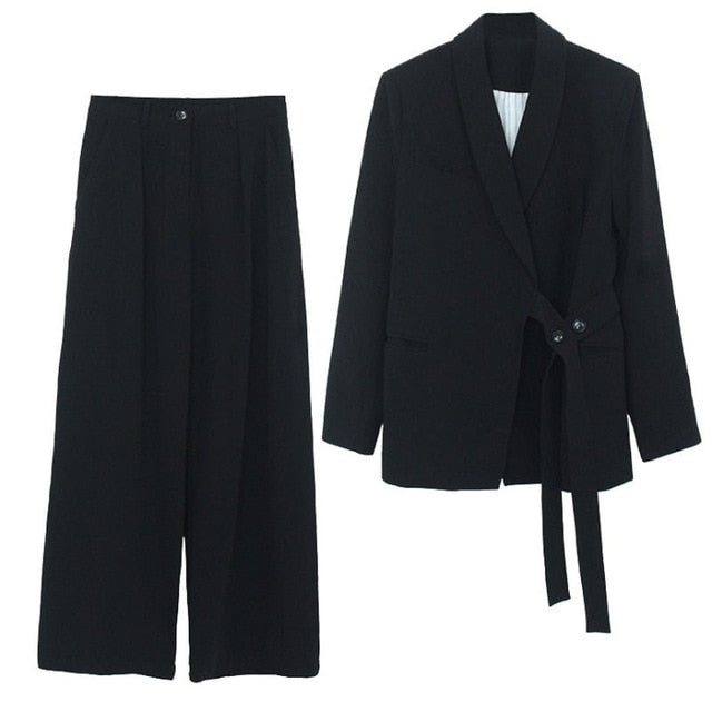 Mozuleva Vintage Two Pieces Set Women Blazer Set