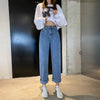 Women's High Waist Straight Jeans Three Buttons Adjustment Baggy Jeans Leisure Boyfriend Jeans For Ladies Pants Streetwear 2020