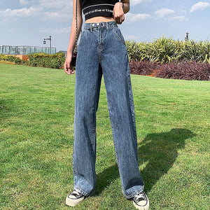 Woman Jeans High Waist Clothes Wide Leg Denim Clothing Blue Streetwear Vintage Quality 2020 Fashion Harajuku Straight Pants