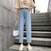 Woman Jeans High Waist Clothes Wide Leg Denim Clothing Blue Streetwear 2020 Fashion Harajuku Solid Straight Jeans Female Leisure