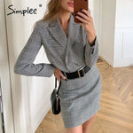 Simplee Two-piece casual plaid women dress